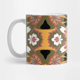 seamless pattern with leaves and flowers doodling style Mug